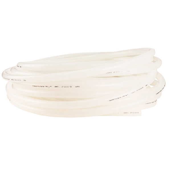 Soft Bendable White Semi-Clear Plastic Tubing for High-Purity Applications Inner Diameter 3/8 Outer Diameter 1/2-25 ft 